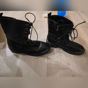 Torrid Black Combat Boots w/Metal Heel Cap